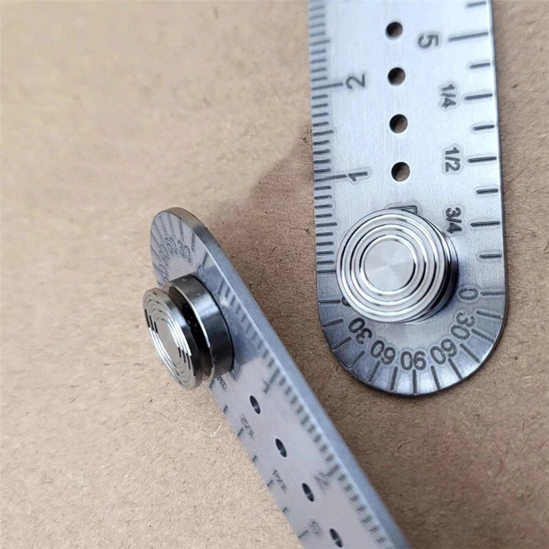Titanium Alloy Ruler Protractor Compass Scale CM Inch Keychain Portable EDC Tool 07FC0E-D4 - KOEEK