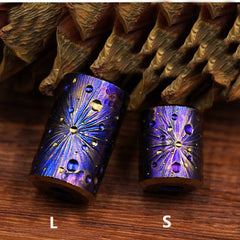 Titanium Knife Lanyard Bead Paracord Necklace Pendant Bracelet Bead EDC Handmade 07FC0E-D4 - KOEEK