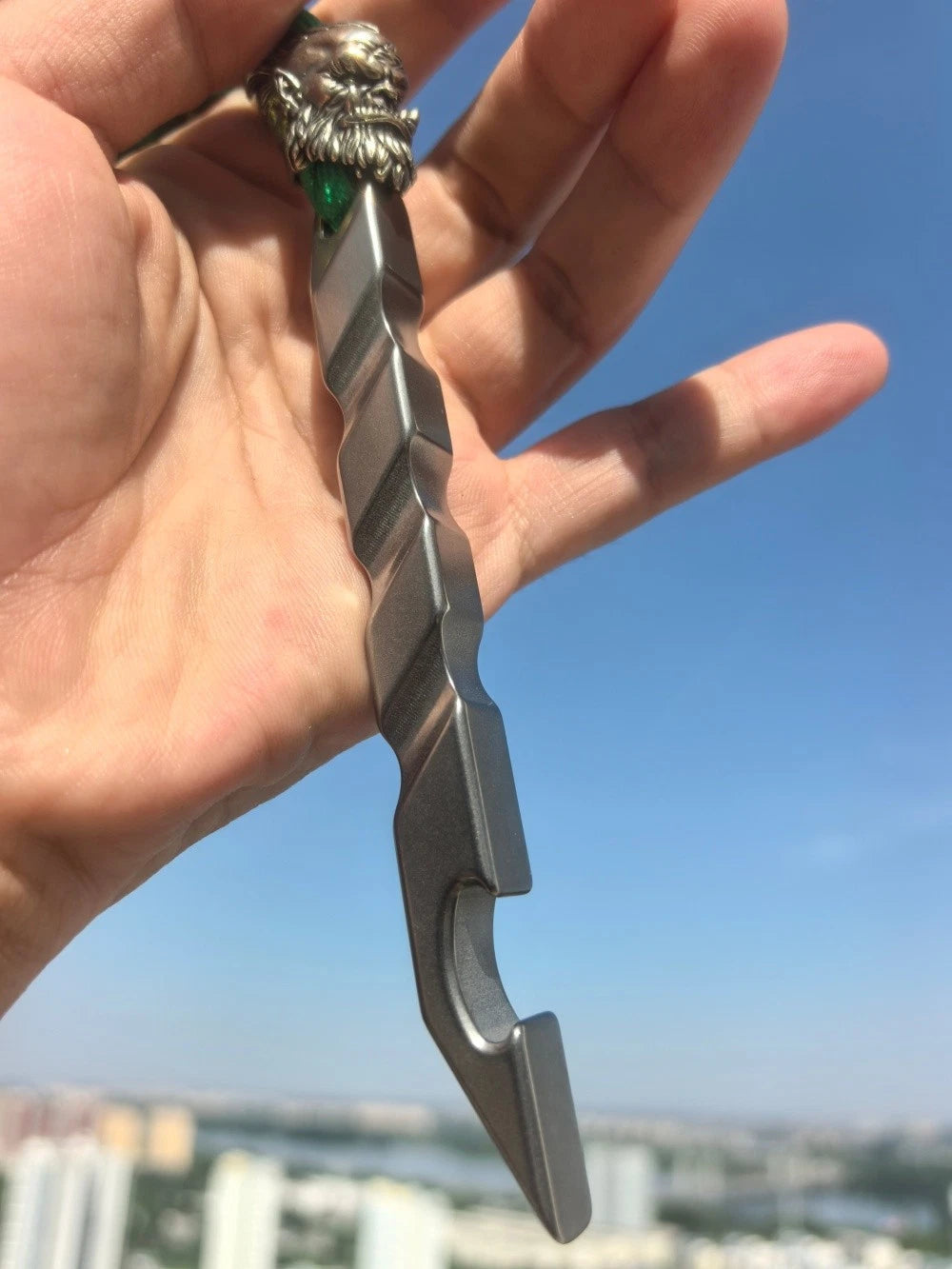 TC21 Titanium alloy pry bar Non-slip handle White copper pendant Rugged EDC Tool 07FC0E-D4 - KOEEK