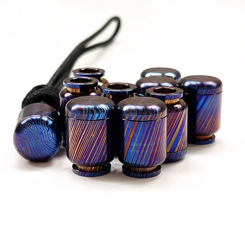 Hot Timascus Parachute Cord Knife Bead Necklace Keychain Pendant Lanyard EDC 07FC0E-D4 - KOEEK