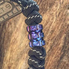 EDCMG Titanium Alloy Handmade Flame Parachute Cord Lanyard Pendant Bead Necklace MG - KOEEK