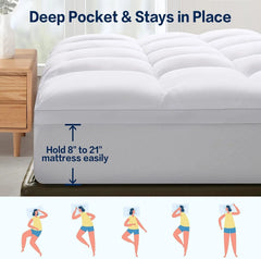 Mattress Queen Extra Thick Mattress Pillowcase Mattress Cover (, White) 07FC0E-D4 - KOEEK