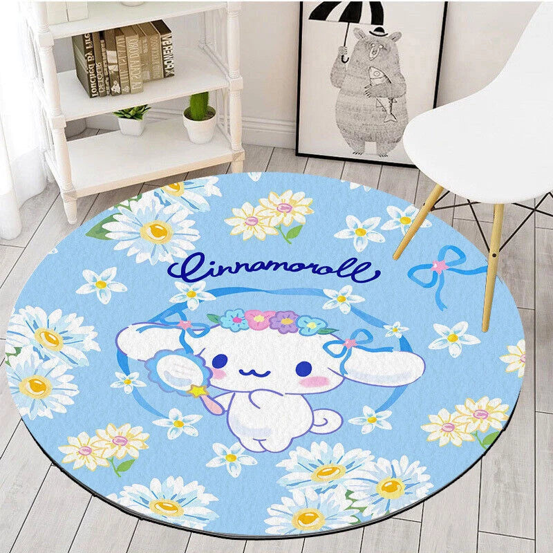 My Melody Cinnamoroll Floor Mat KUROMI Room Carpet Non-Slip Round Door Mat Rug 07FC0E-D4 - KOEEK