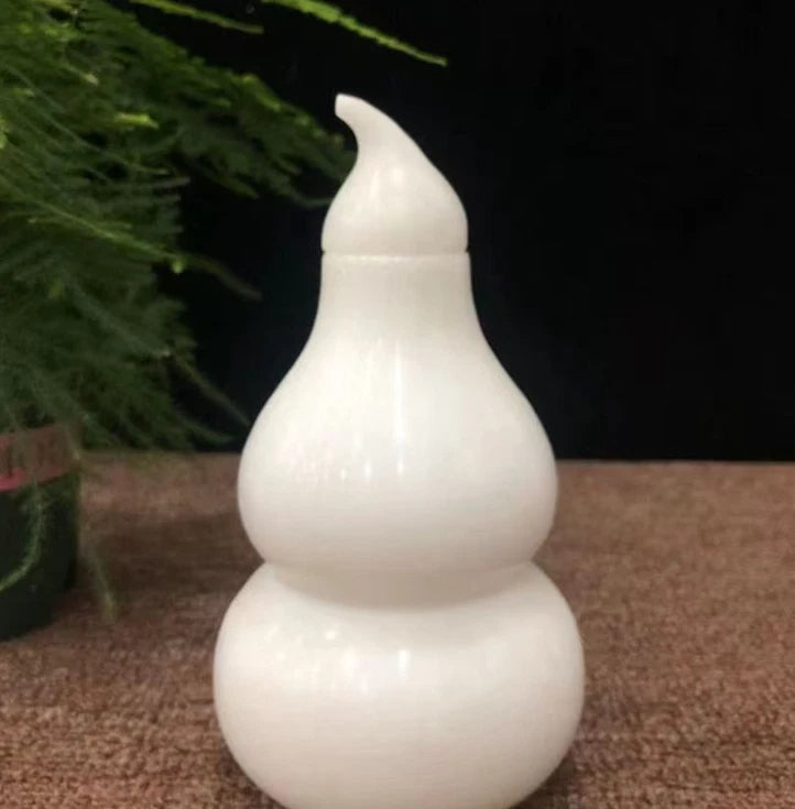Ornament Decoration Handicrafts Traditional Natural White Jade Covered Gourd 07FC0E-D4 - KOEEK