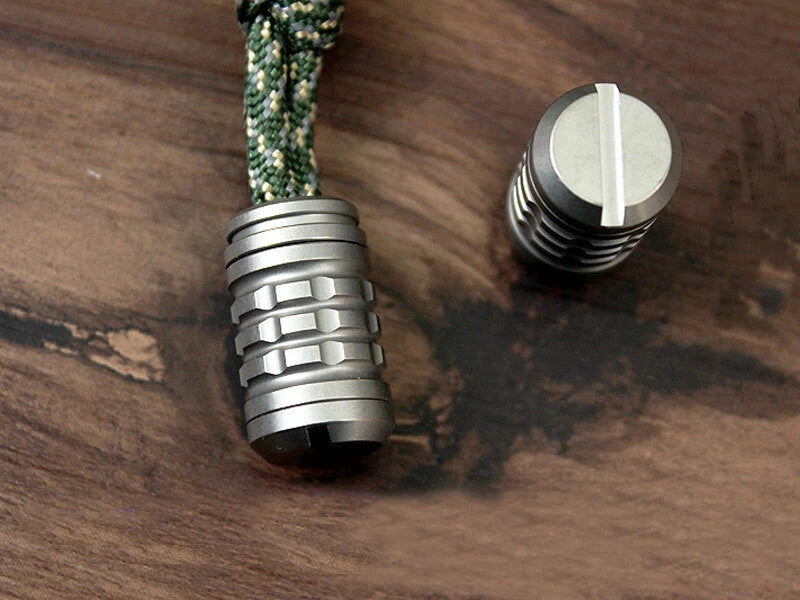 TC4 Titanium Alloy Small Knife Bead Outdoor Lanyard Paracord Rope Pendant EDC EDC - KOEEK