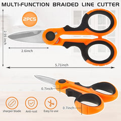 new Honoson 2 Pcs Fishing Scissors Braided Line Cutters Heavy Duty Orange HONOSON - KOEEK