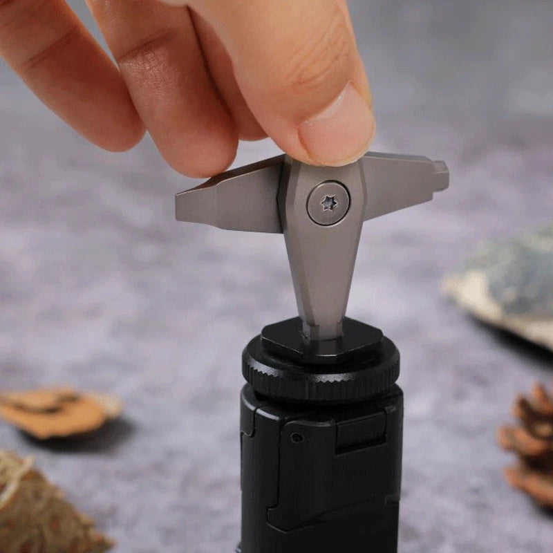Mini Titanium Alloy Rotate Multi Tools Pry Bar Crowbar Portable EDC Keychain 07FC0E-D4 - KOEEK