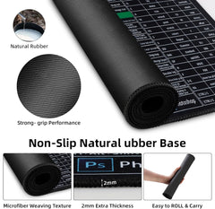 new Quick Key Non-Slip Keyboard Mouse Pad, Desk 800*300mm (11.8*31.5in), Black 07FC0E-D4 - KOEEK
