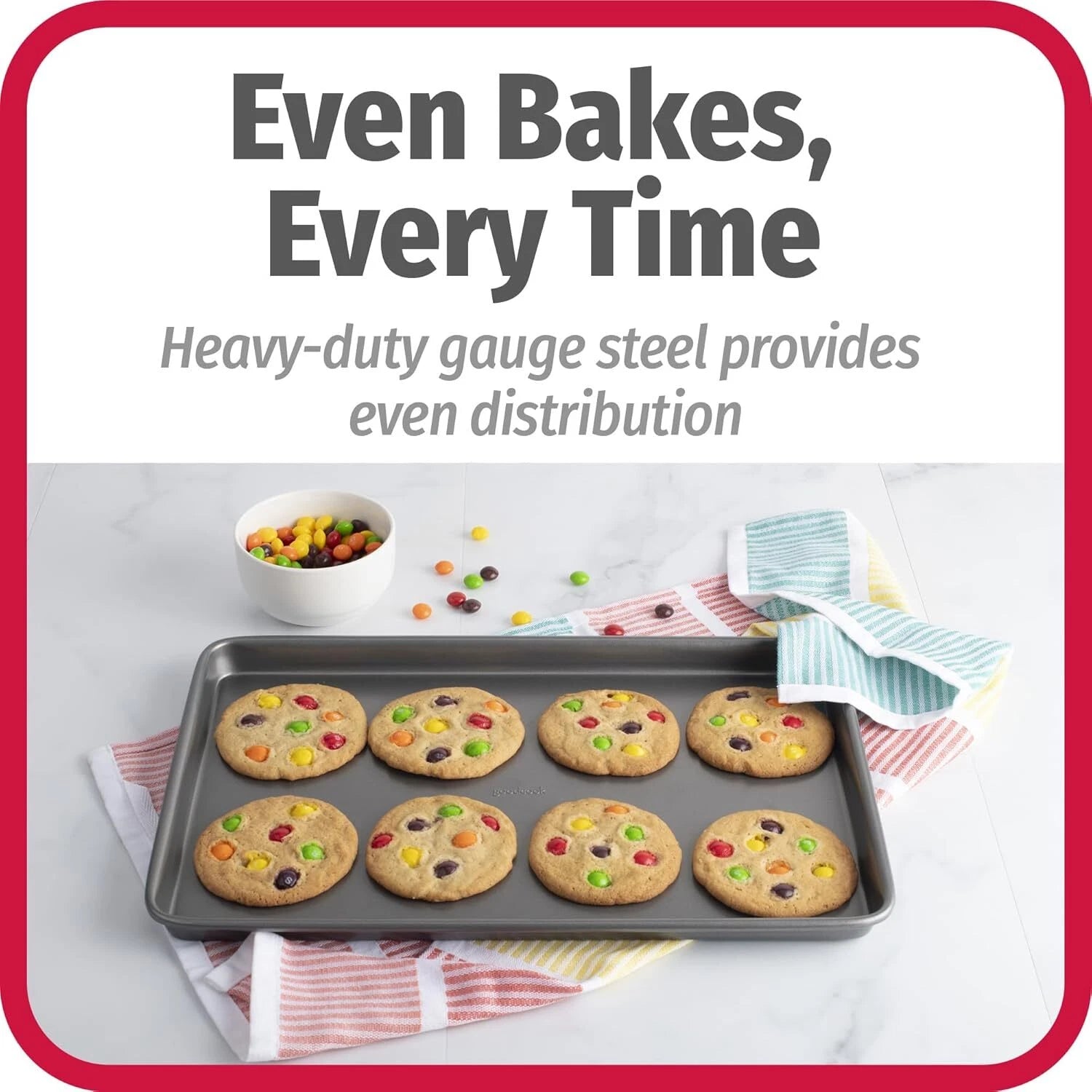 Everyday Nonstick Carbon Steel Baking Sheet Set, 3 Pack 07FC0E-D4 - KOEEK
