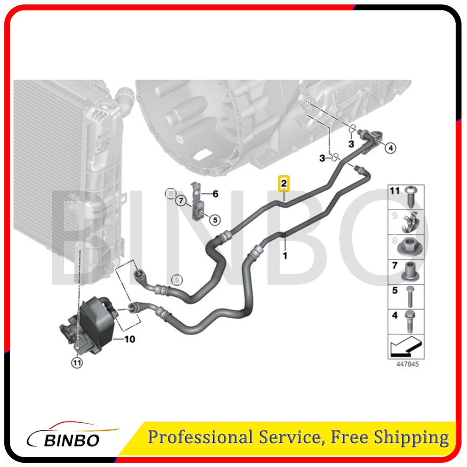 Oil Cooler Hose Pipe Outlet for BMW E88 E90 E82 X1 120i 320i 17227631550 07FC0E-D4 - KOEEK