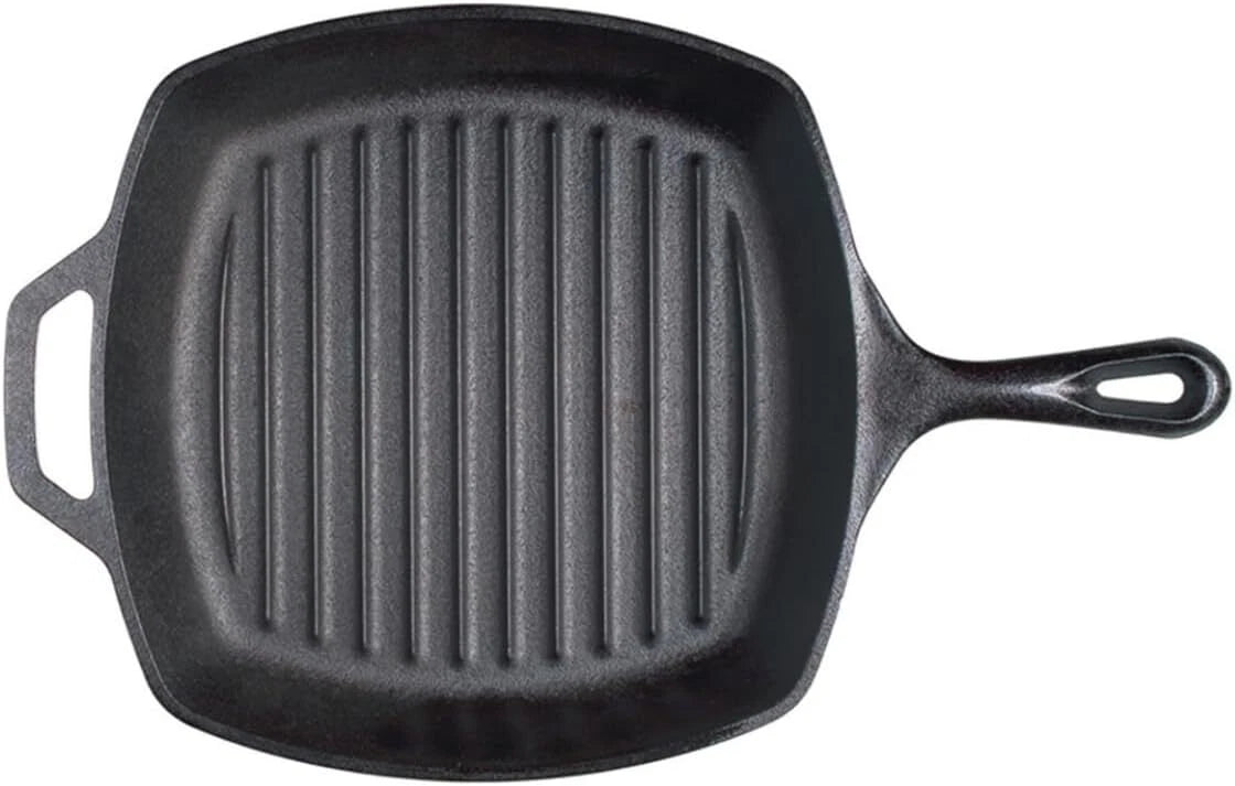Cast Iron Square Grill Pan, Pre-Seasoned, 10.5-inch 07FC0E-D4 - KOEEK