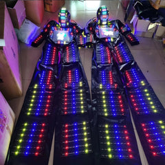 LED Robot Cosplay Costume Illuminated Dance Suit Show Party Clothes Outfit Glow 07FC0E-D4 - KOEEK