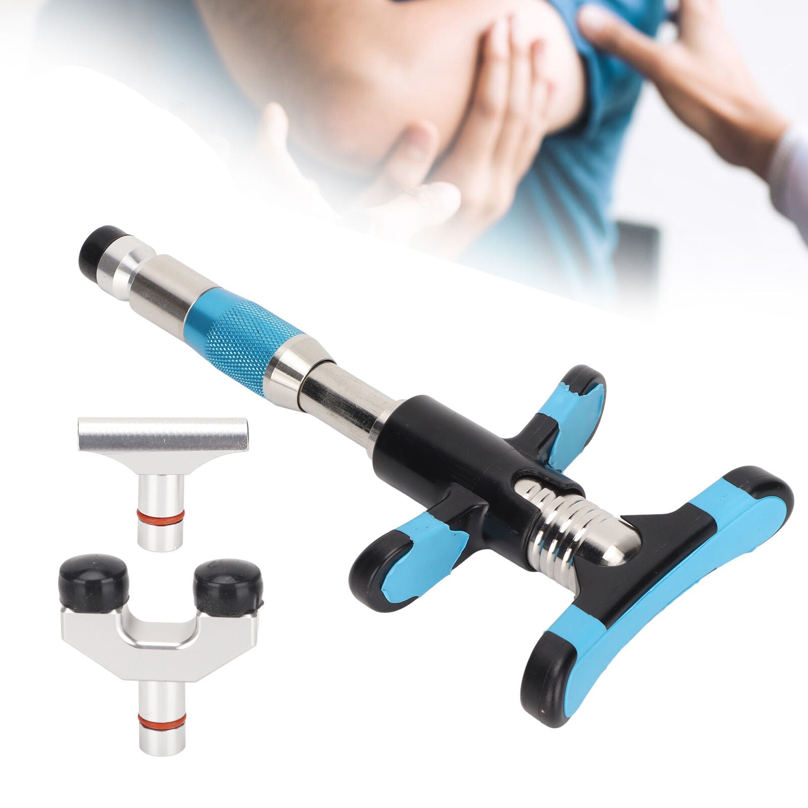 new Chiropractic Adjustment 10 Strength Levels 3 Heads Spine Corrector(Blue ) HGF koeek - KOEEK