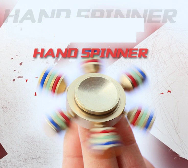 Brass Fidget 6 Point Hand Spinner Finger Gyro Toy EDC Focus Stress Reliever DIY 07FC0E-D4 - KOEEK