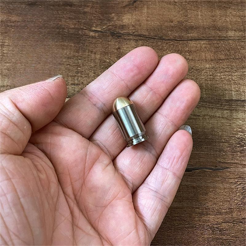 Titanium Brass Bullet Shape Knife Lanyard Bead Paracord Pendant Zipper Pull EDC 07FC0E-D4 - KOEEK