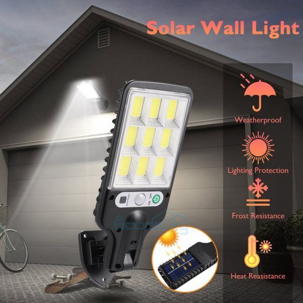 ny 1200000lm LED Solar Flood Light Security Bevægelsessensor Udendørs Yard Street Wall