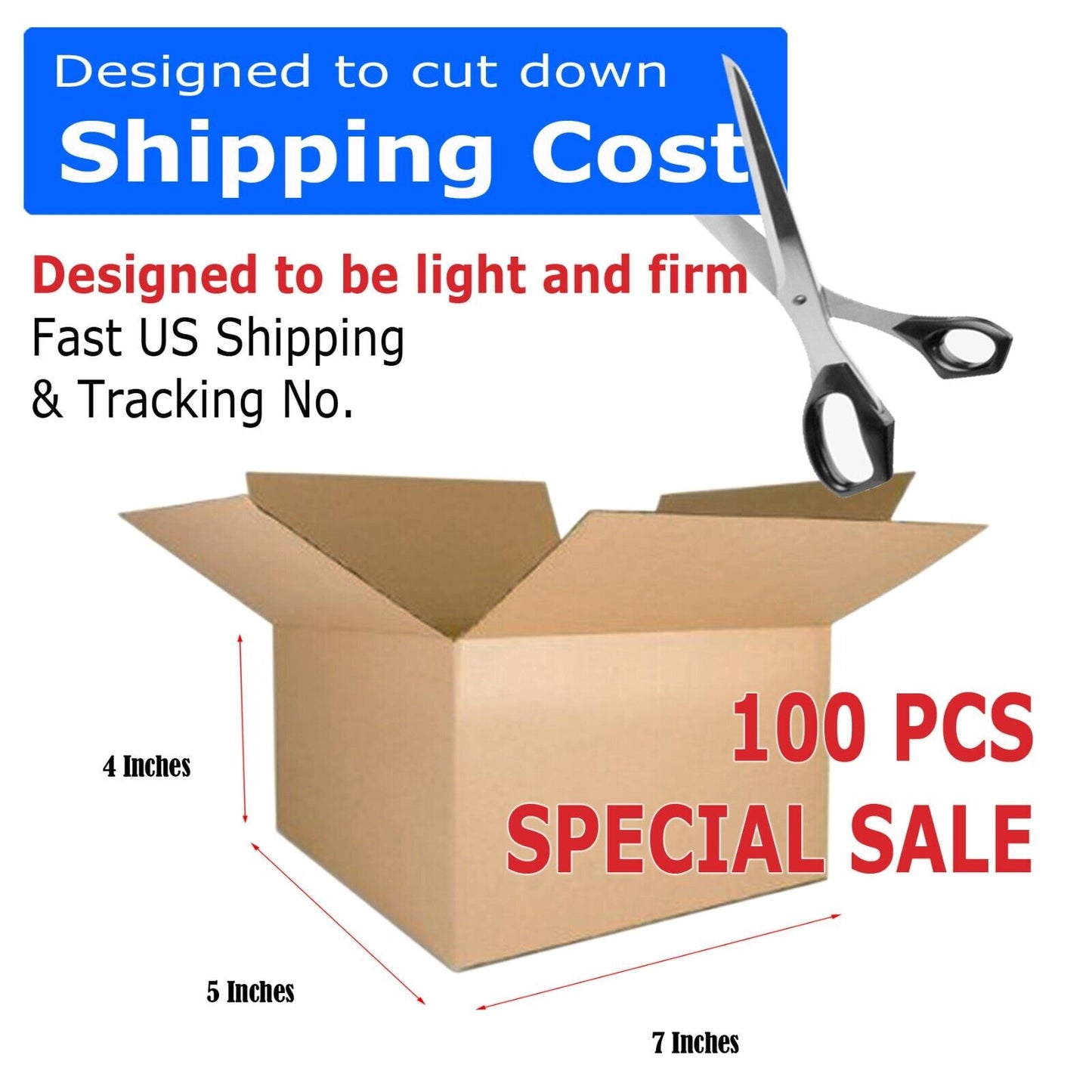 100 7x5x4 Corrugated Boxes - 100 Boxes