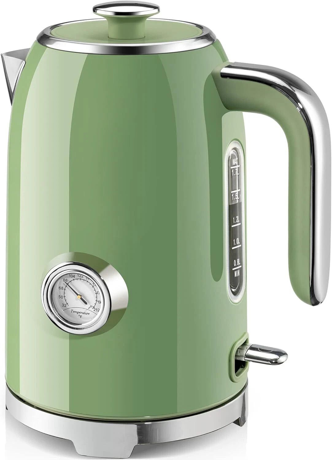 Electric Kettle - 57 oz Hot Tea Boiler with Thermometer, Vintage Green 07FC0E-D4 - KOEEK