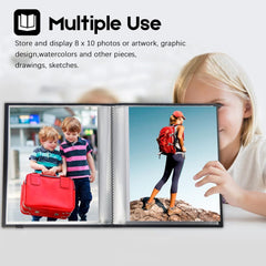 new Photo Album 8x10, 8x10 Book Holds 68 Photos, Art Portfolio Black 07FC0E-D4 - KOEEK