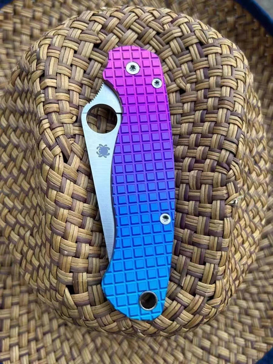 VIP LINK Titanium Alloy Handle Scales for Spyderco C81 Paramilitary 2 Knives 07FC0E-D4 - KOEEK