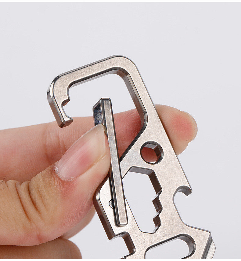 TC4 titanium Alloy Portable Buckle Multi-Tools Keychain Bottle Opener Wrench EDC 07FC0E-D4 - KOEEK