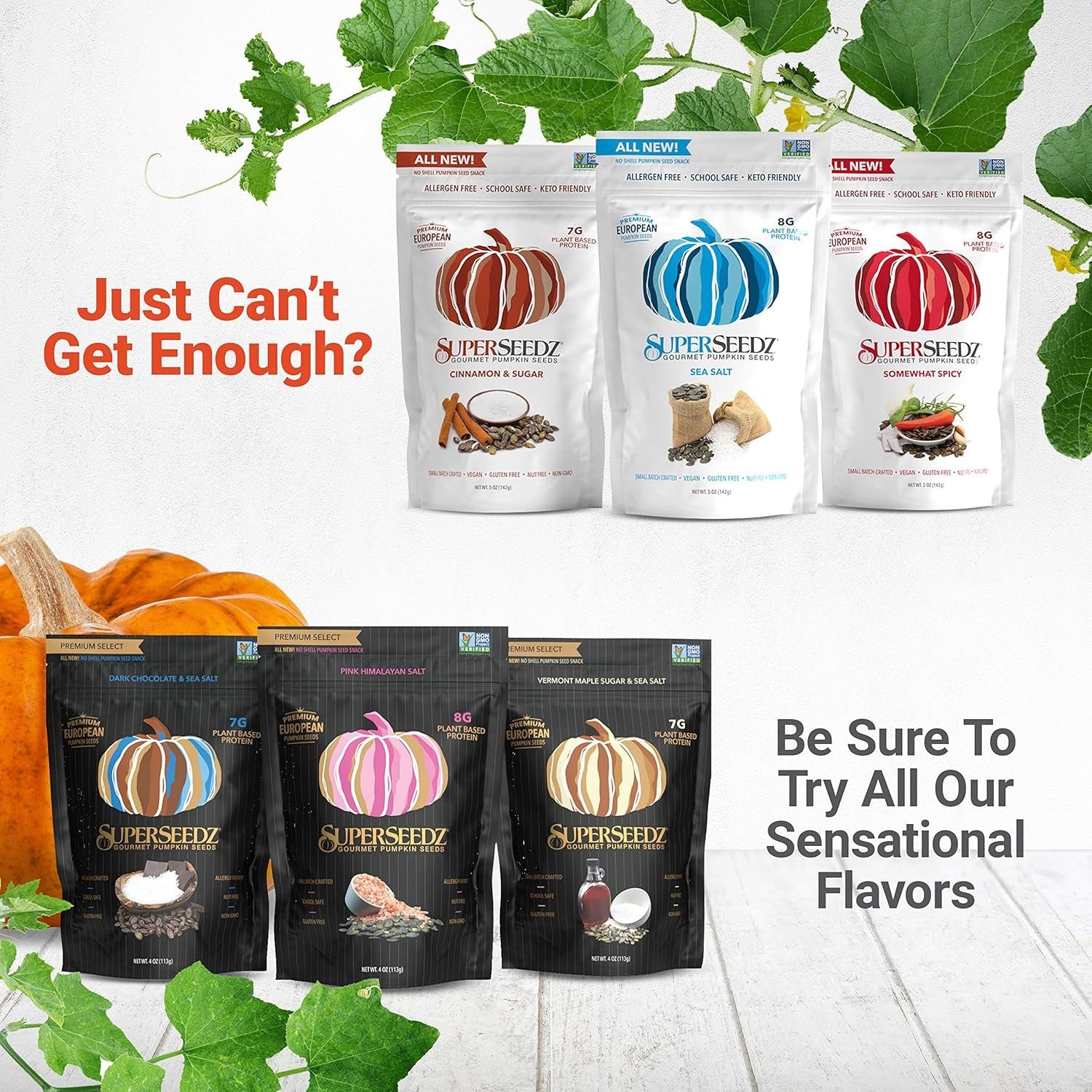 new SuperSeedz Dry Roasted Pumpkin Seeds - Dark Chocolate & Sea Salt Pepitas,...
