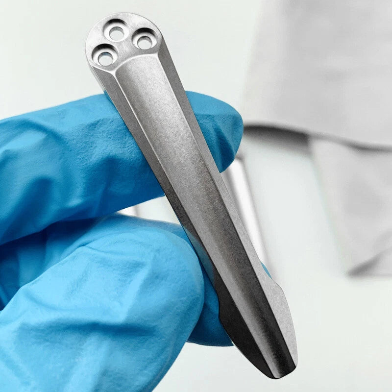 Solid Titanium 3D Milled Clip  (Screws Included) For Spyderco Para 2, 3, Smock + 07FC0E-D4 - KOEEK