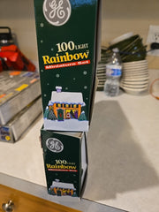 2  Vintage  GE 100 Light String-A-Long Rainbow Miniature Light Sets GE - KOEEK