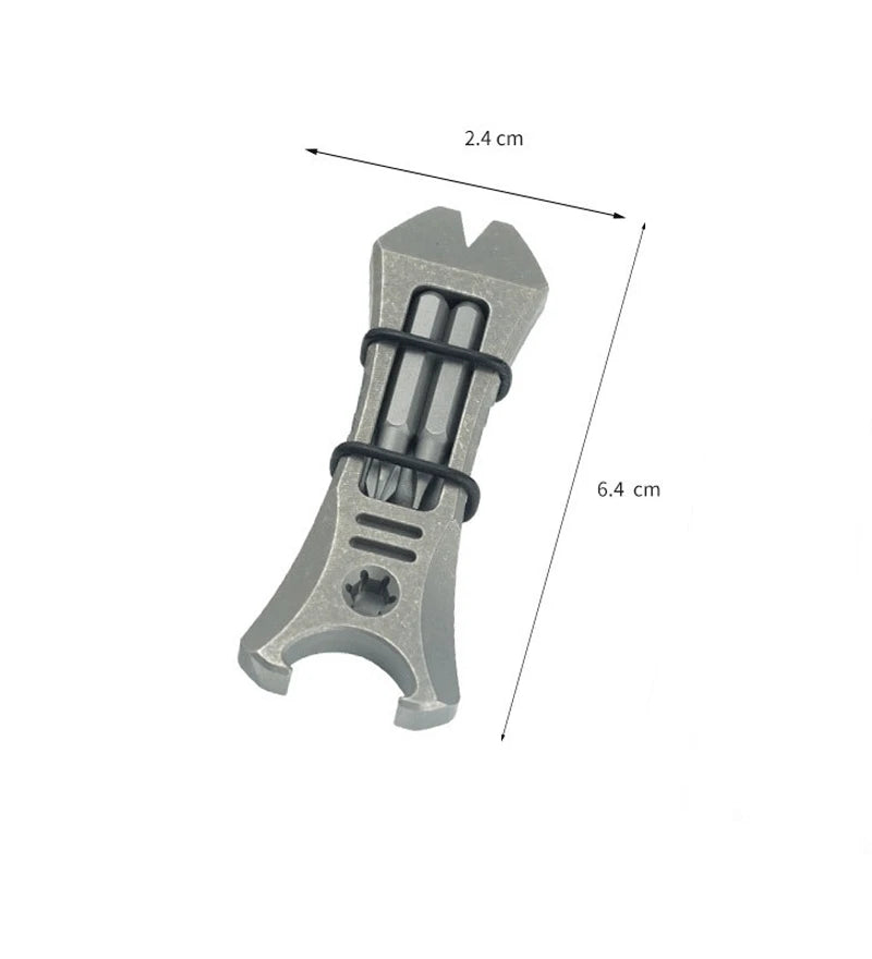 EDC TC4 Titanium Alloy Pocket Pry Bar Crowbar Bottle Opener Outdoor Multi Tools 07FC0E-D4 - KOEEK