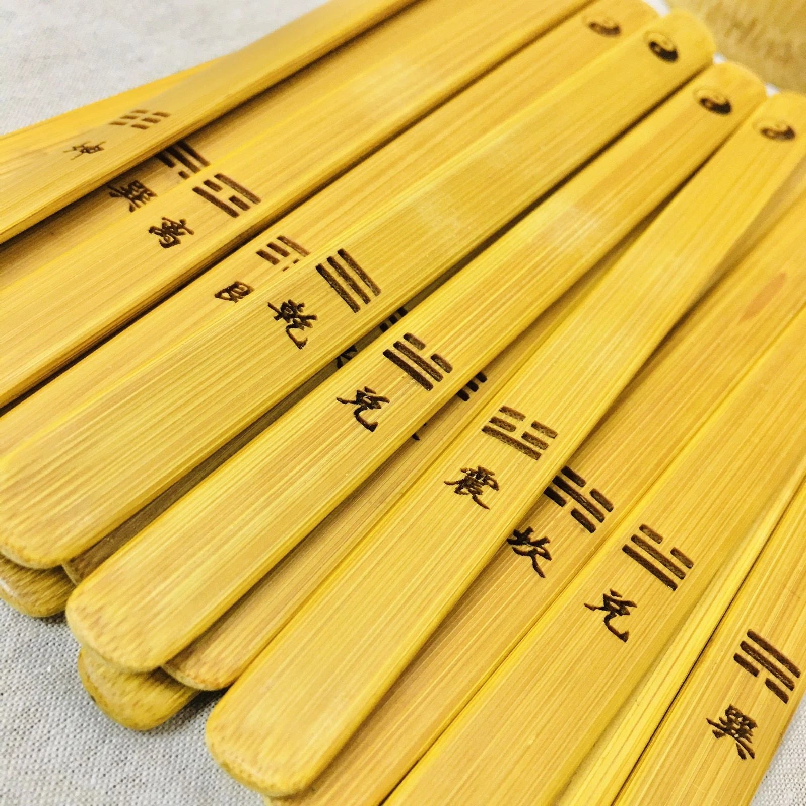 I Ching Divination Set Bamboo Sticks Tube Guide Book Bag Beginner Teaching Tool 07FC0E-D4 - KOEEK