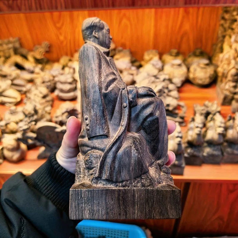 19cm Vietnamese Agarwood Carved Landscape Figurine Wooden Sculpture Office Decor 07FC0E-D4 - KOEEK