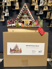 !! 2024 World Market Laser Cut Wood Mid Century A Frame House LED Light Up! WORLD MARKET - KOEEK