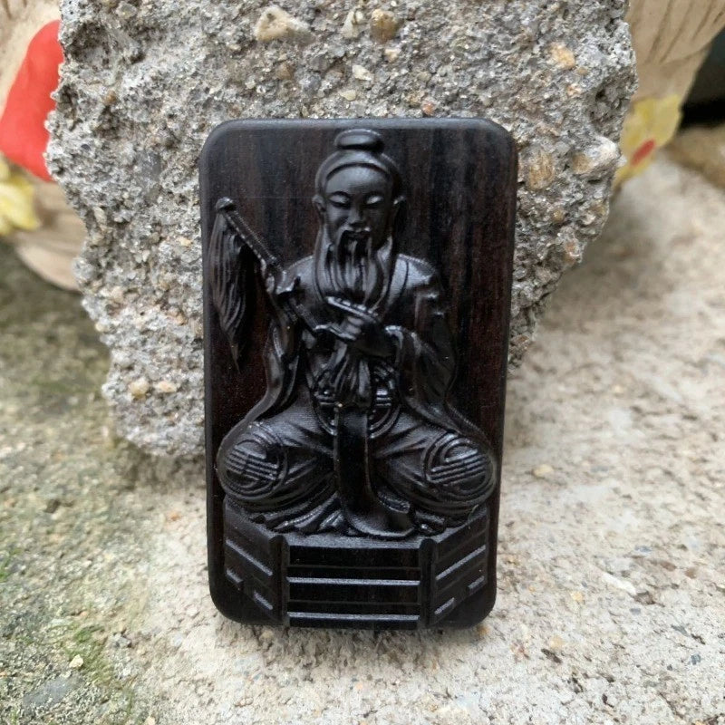5*3cm Agarwood Taoist Three Pure Ones Pendant Taishang Laojun Necklace Charm 07FC0E-D4 - KOEEK