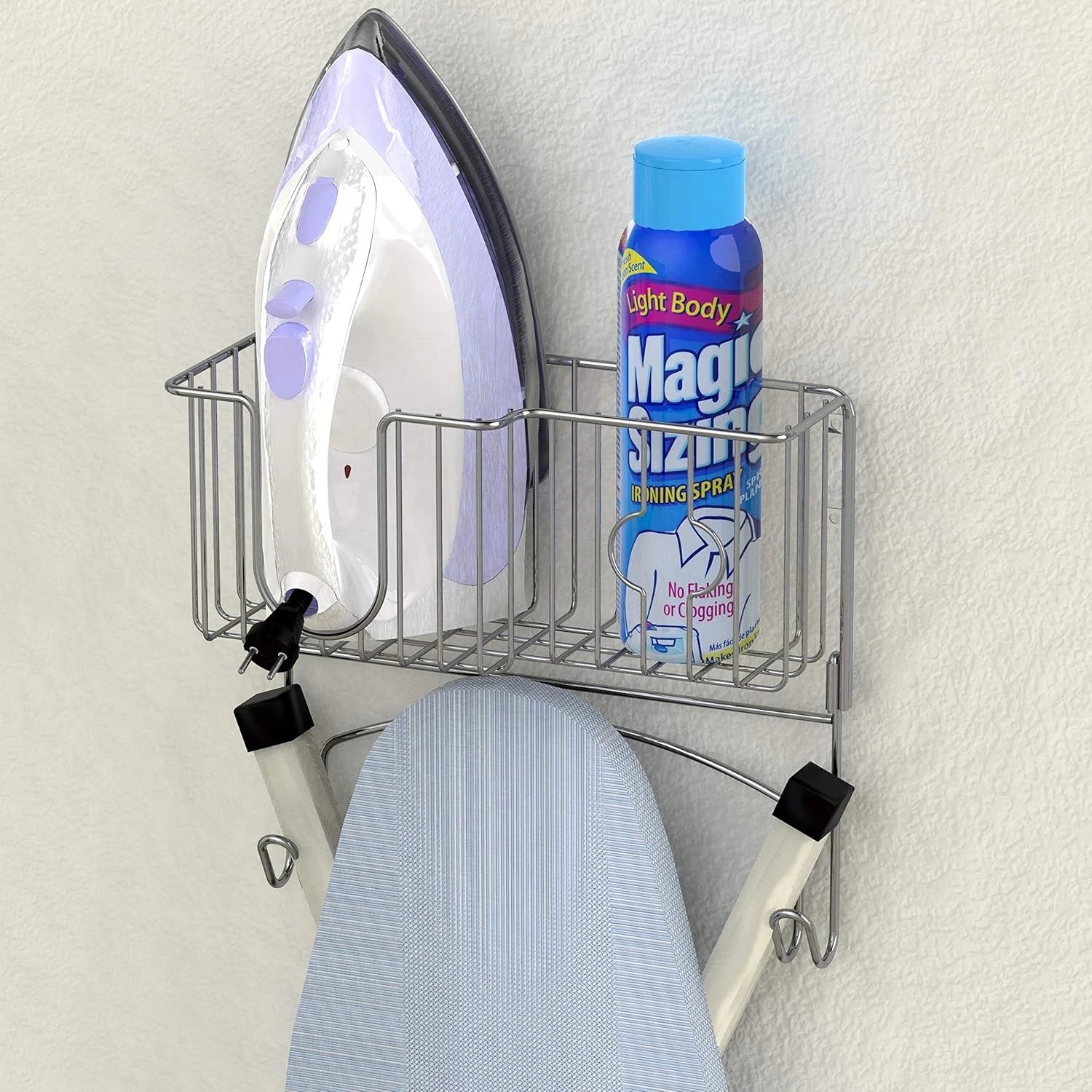 Over-The-Door/Wall-Mount Ironing Board Holder, Chrome 07FC0E-D4 - KOEEK