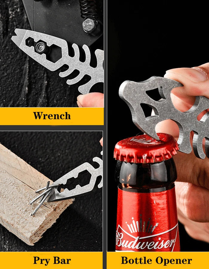 Titanium Pry Bar Crowbar Bottle Opener Wrench EDC Portable Multi Tools 07FC0E-D4 - KOEEK