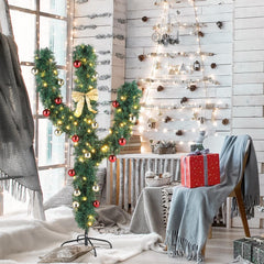 5FT Cactus Shape Christmas Tree With 110 Changing LED lights 8 Modes 07FC0E-D4 - KOEEK