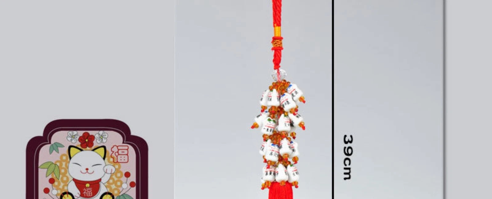 Ceramic  Cat Car Hanging Ornament Rearview Mirror Car Interior Accessory 07FC0E-D4 - KOEEK