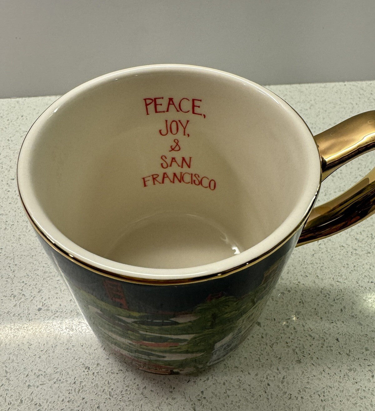 Anthropologie Holiday Mug Christmas Time In The City Peace, Joy & San Francisco ANTHROPOLOGIE - KOEEK