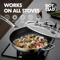 Frying pan, 12-inch frying pan with lid, PFOA-free cookware that 07FC0E-D4 - KOEEK