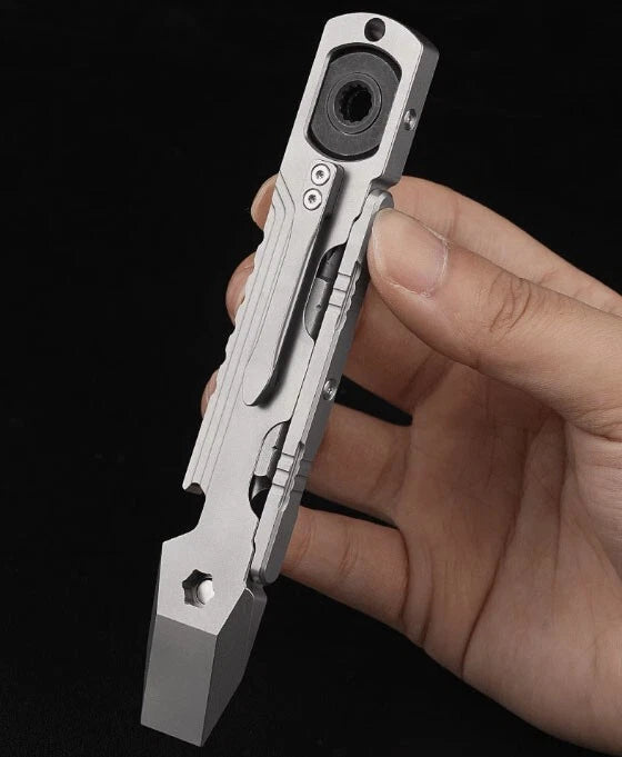 Hot Titanium Alloy Pocket Pry Bar Crowbar Opener Outdoor Camping Multi EDC Tools 07FC0E-D4 - KOEEK