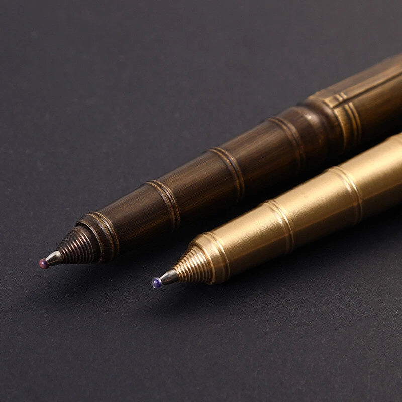 Quality Solid Brass Bolt Action Ball Point Pen Copper Art Craft Pocket EDC Gift 07FC0E-D4 - KOEEK