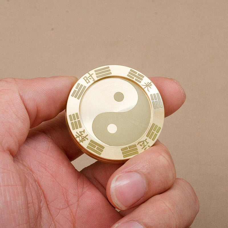 EDC Toy Metal Fidget Slider Clicker Lucky Coin Tai Chi Haptic Coin T Adult Gift 07FC0E-D4 - KOEEK