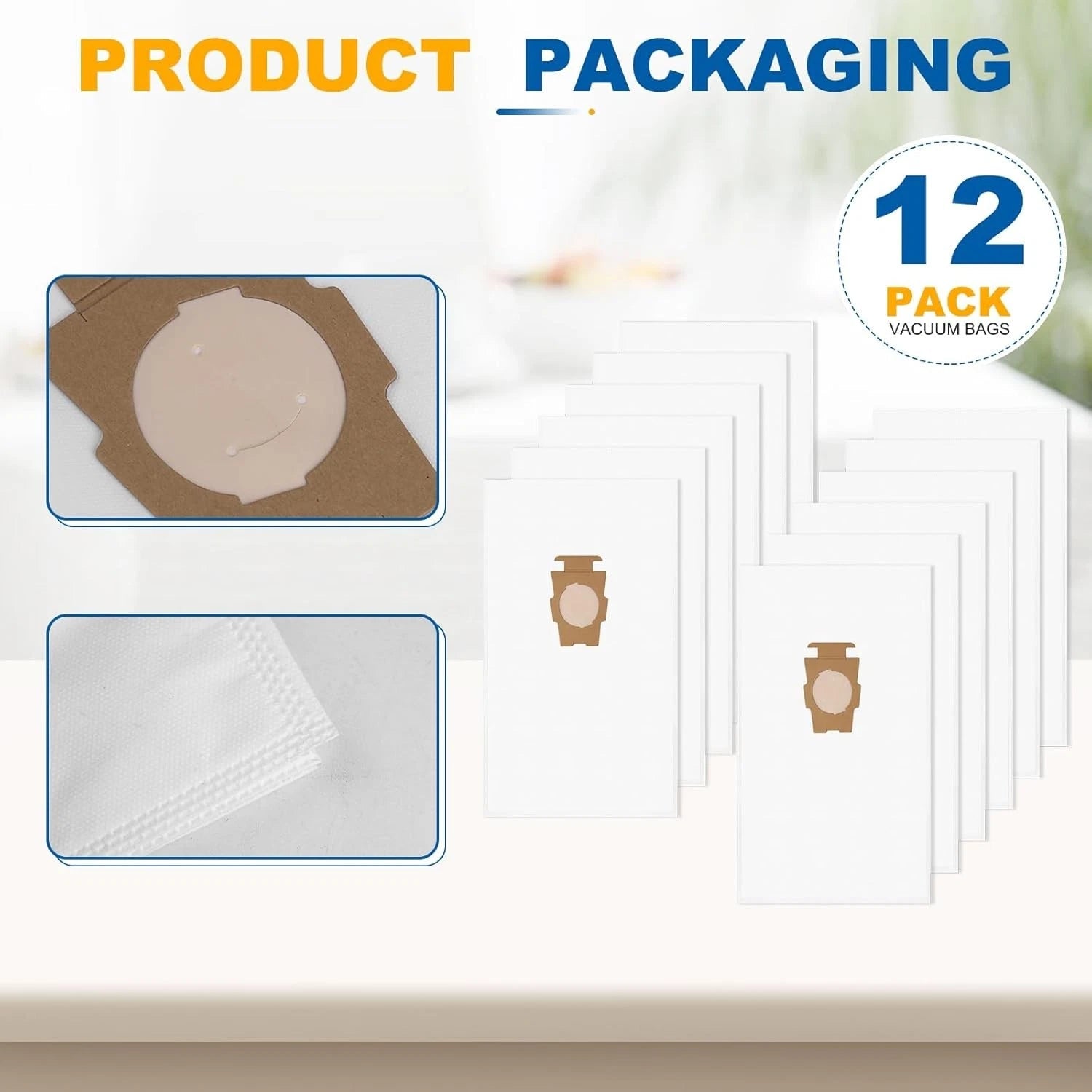 12 packs of 204814 model vacuum cleaner filter bags,suitable for all Kirbymodels 07FC0E-D4 - KOEEK