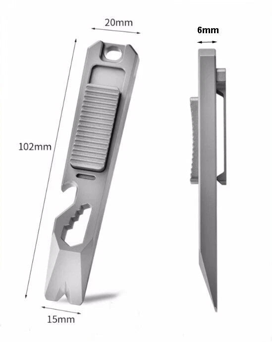 Titanium Multi Tools Pry Bar Crowbar Fidget Clicker Card Toy Stress Relief EDC 07FC0E-D4 - KOEEK