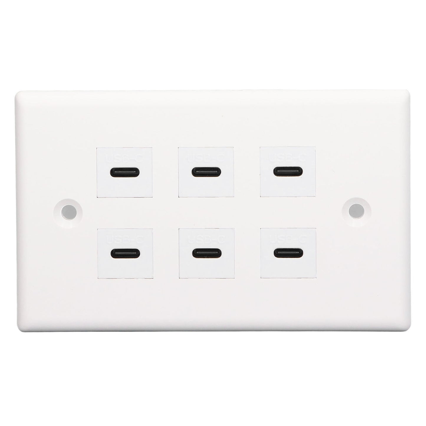 new 6 Port USB Type C Outlet Plug White USB Wall Plate With 6 Port USB C Socket koeek - KOEEK