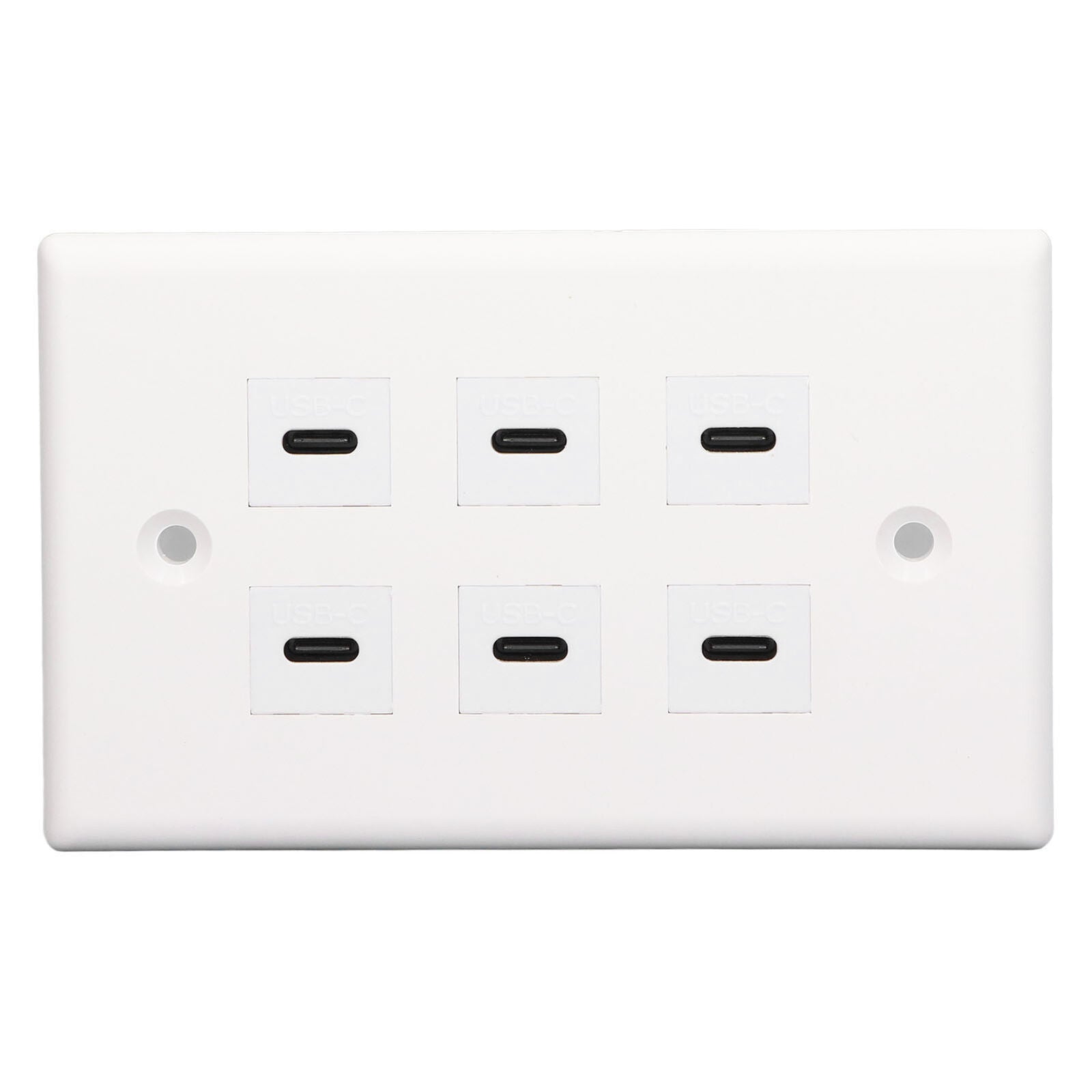 new 6 Port USB Type C Outlet Plug White USB Wall Plate With 6 Port USB C Socket koeek - KOEEK