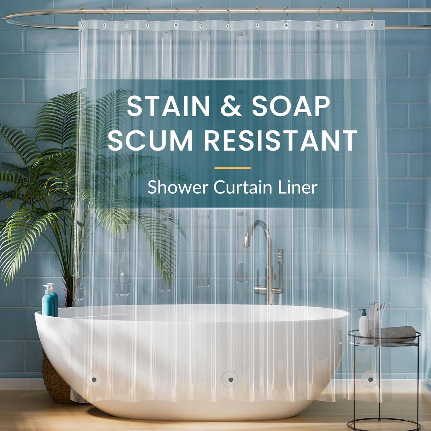 new Titanker Clear Shower Curtain Liner, 72"W x 72"L (Pack of 1),