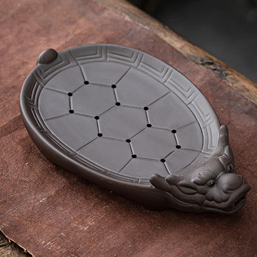 Creative Water Storage Tea Tray Turtle Statue Yixing Purple Clay Holder Plate 07FC0E-D4 - KOEEK