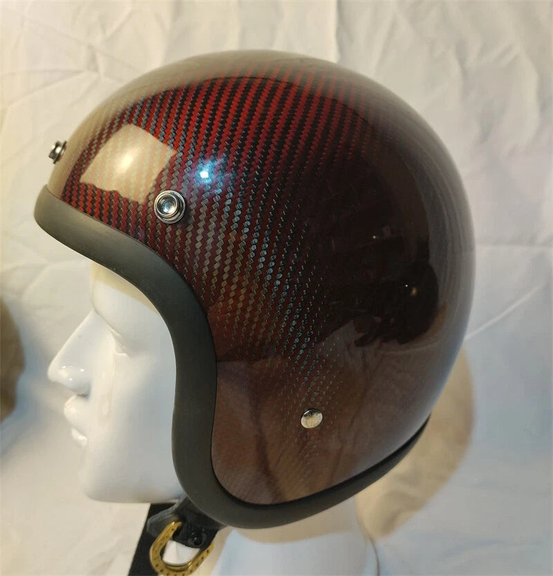 3/4 Face Helmet Carbon Fiber Motorcycle 500TX Retro Motorbike Rider Helmet 07FC0E-D4 - KOEEK
