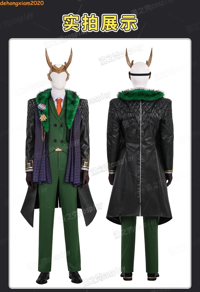 Marvel Rivals Loki Costume Outfit God of Lies Halloween Cosplay Shoes Headwear 07FC0E-D4 - KOEEK